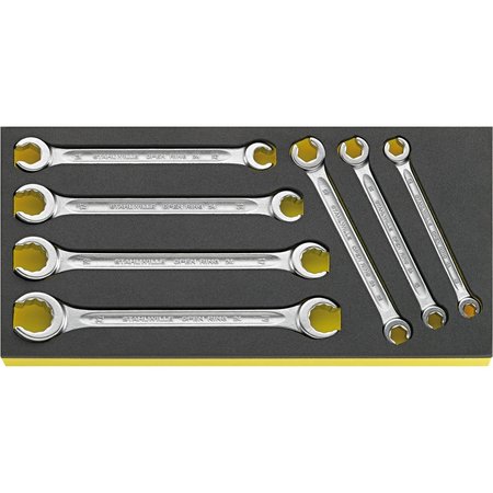 STAHLWILLE TOOLS Double ended ring Wrenchs i.TCS inlay No.TCS 24/7, 8X10-19X22 MM 1/3-tray7-pcs. 96838758